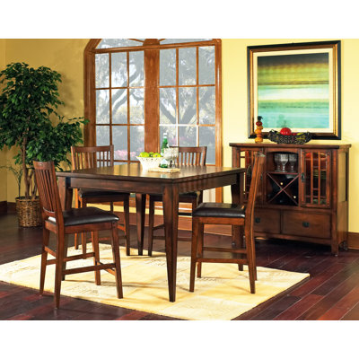 Steve Silver Furniture Hillsboro Counter Height Dining Chair in Multi-Step Rich Cherry
