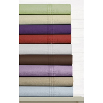 Luxury Solid Cotton Deep Pocket Flannel Sheet Set