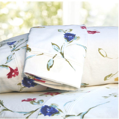 Floral Garden Printed Extra Deep Pocket Flannel Sheet Set