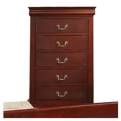 Louis Philippe II 5 Drawer Tall Boy Chest by Alpine Furniture -image