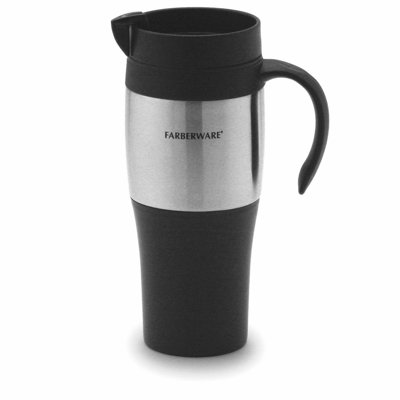 Farberware Plastic Travel Mug in Stainless Steel (Set of 2)