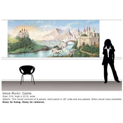 4 Walls Enchanted Kingdom Castle Mural in Multi