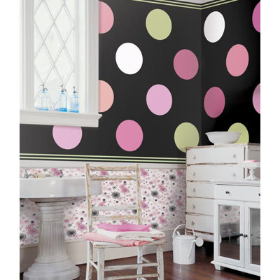 4 Walls Whimisical Wallpaper Spiral Flowers Wallpaper in Black