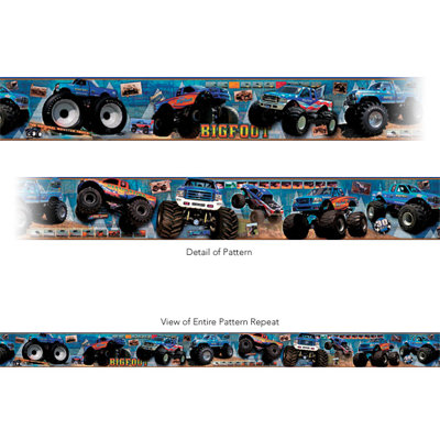 4 Walls Bigfoot Free Style Border Wallpaper in Blue