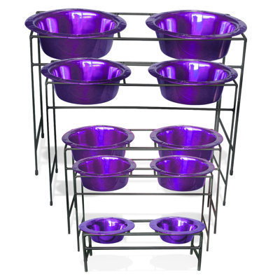 Platinum Pets Modern Diner Stand with Stainless Steel Pet Bowl (96 oz.)