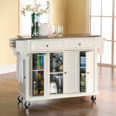 Crosley Kitchen Cart with Stainless Steel Top