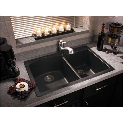 Swanstone Classics 33" x 22" Granite Double Bowl Kitchen Sink