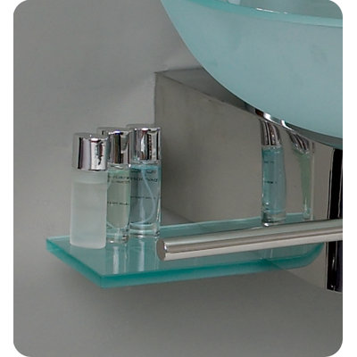 Fresca Cristallino Modern Glass Bathroom Vanity with Frosted Vessel Sink