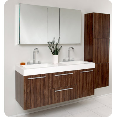Fresca Opulento Modern Double Bathroom Vanity w/ Medicine Cabinet