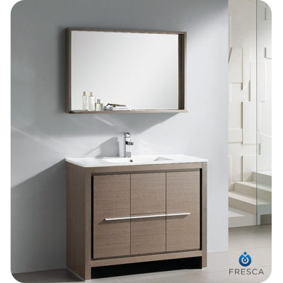 Mirrored Bathroom Vanity on Fresca Allier 40 Modern Bathroom Vanity With Mirror Wayfair