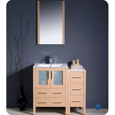Fresca Torino 36" Modern Bathroom Vanity with Side Cabinet and Undermount Sink