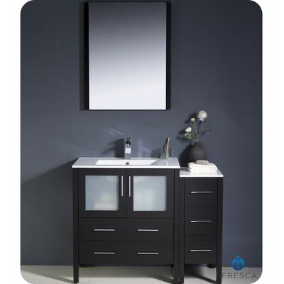Bathroom Sink Cabinet on Modern Bathroom Vanity With Side Cabinet And Undermount Sink   Wayfair