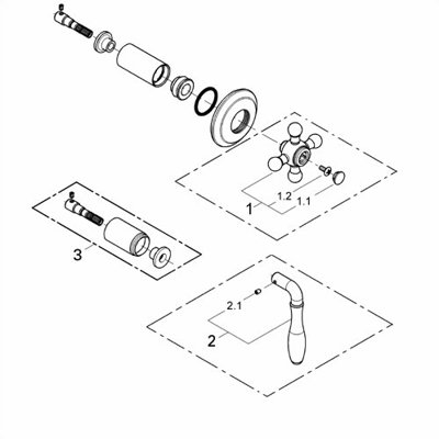 Grohe Seabury Volume Control Trim with Cross Handle