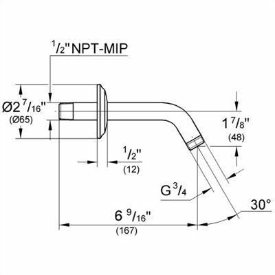Grohe Seabury Shower Arm and Flange
