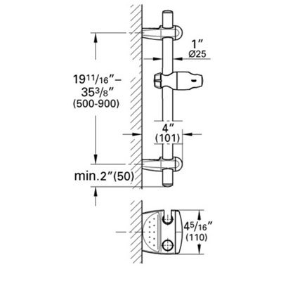 Grohe Movario 36" Shower Bar