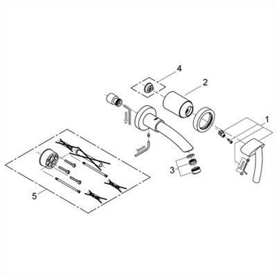 Grohe Tenso Wall Mounted Bathroom Faucet with Single Handle