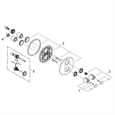 Grohe Grohtherm 3000 Integrated Volume and Thermostatic Control Trim in Chrome
