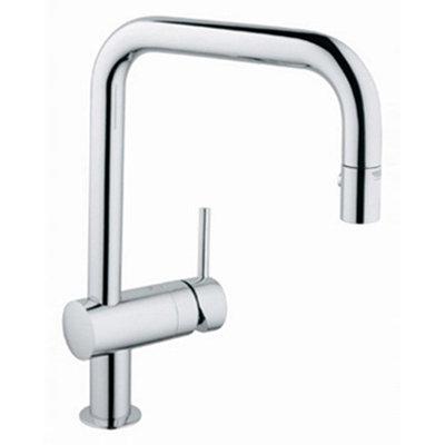 Grohe Minta High Profile Single Handle Single Hole Kitchen Faucet with Pull Down Spray