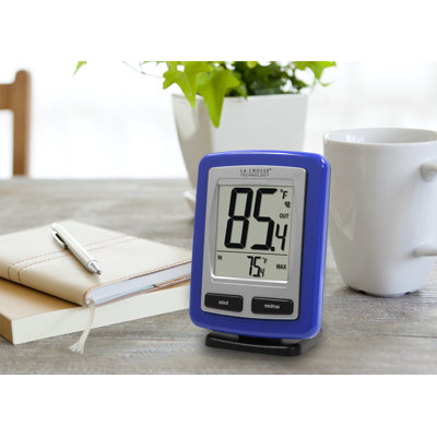 La Crosse Technology Silver Atomic Wall Clock with Moon Phase & Indoor/Outdoor Temperature