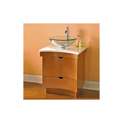 DecoLav Madryn 24" Concave Walnut Vanity
