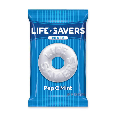 Marjack Lifesavers, Pep-O-Mint, 6.25 oz. Bag, 12/PK