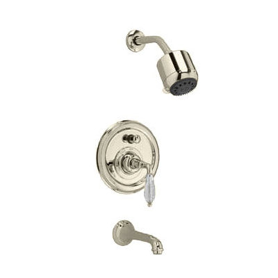 Jado Classic Pressure Balance Diverter Tub / Shower Faucet with Crystal Lever Handle