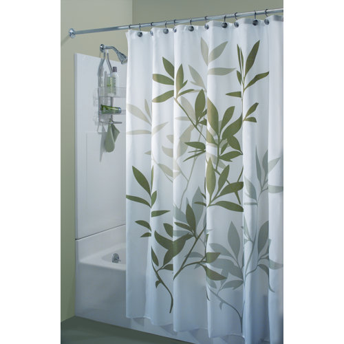 Leaf Print Shower Curtain Sage Print Shower Curtain