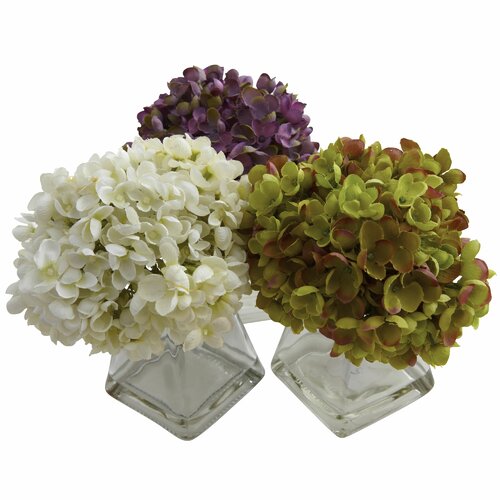 Nearly Natural Hydrangea with Vase amp; Reviews  Wayfair