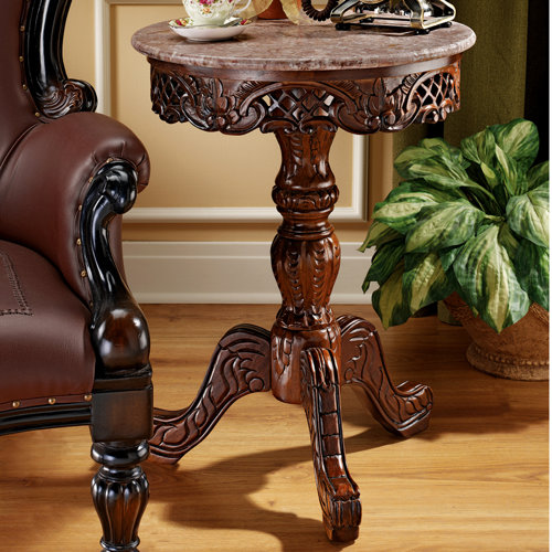 Design Toscano Chantret Marble Topped End Table & Reviews Wayfair