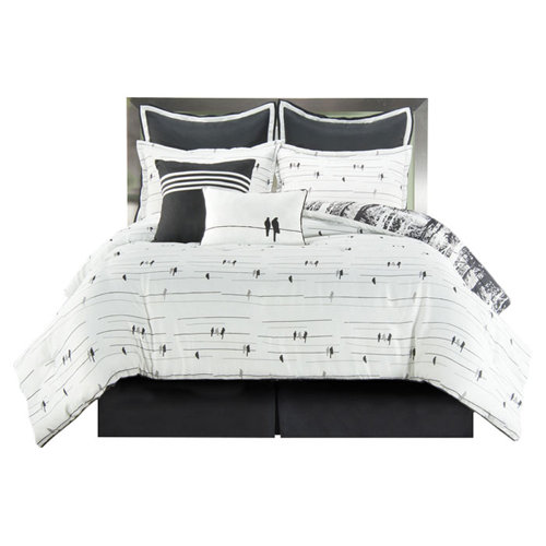 victoria classics woodland comforter set in black white victoria classics woodland comforter set in black white