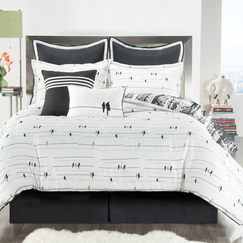 victoria classics woodland comforter set in black white victoria classics woodland comforter set in black white