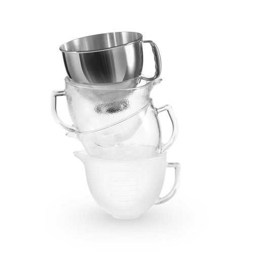 KitchenAid 5 Qt. Glass Bowl with Measurement Markings, Pour Spout KitchenAid 5 Qt. Glass Bowl with Measurement Markings, Pour Spout