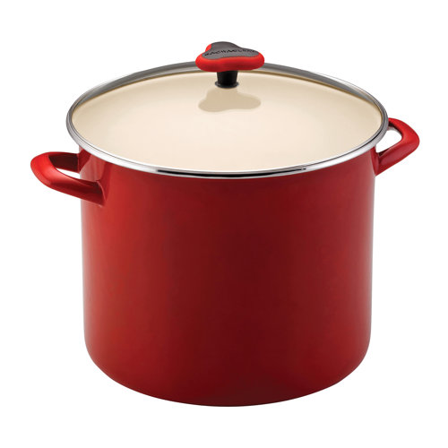 Rachael Ray Enamel On Steel Stock Pot with Lid & Reviews Wayfair