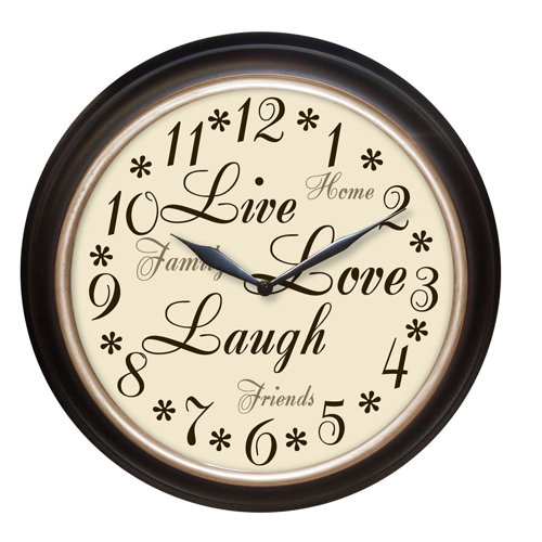 Westclox 12" Round "Live Love Laugh" Message Clock & Reviews Wayfair