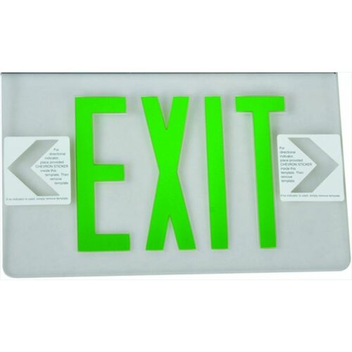 Panel  Green Exit rustic Face exit Double sign Clear LED Sided Lit Sign on Plate with