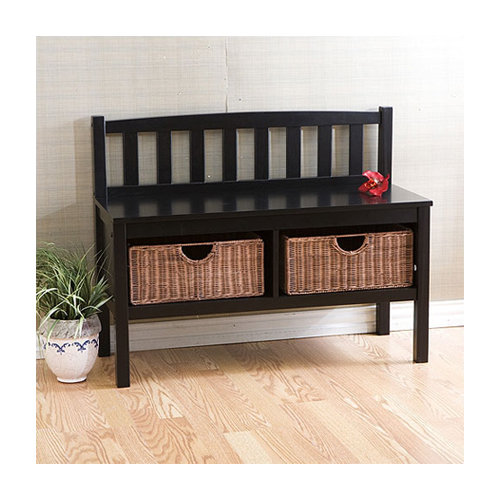 Wildon Home ® Hampton Storage Bench with Rattan Baskets