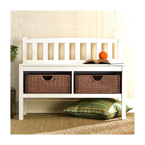 Wildon Home ® Hampton Storage Bench with Rattan Baskets