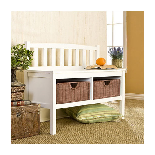 Wildon Home ® Hampton Storage Bench with Rattan Baskets