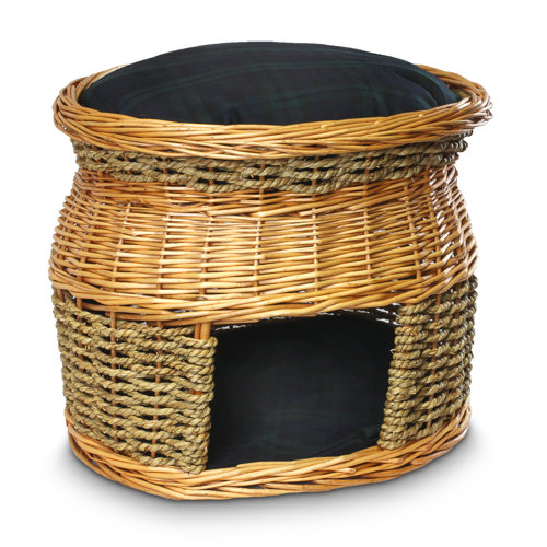 Round Wicker Cat Bed with Carrying Handle Wayfair