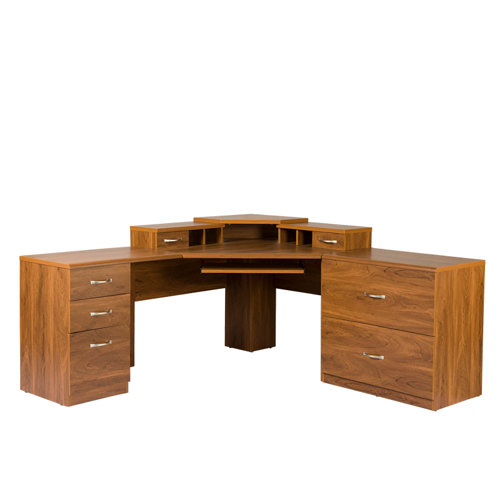 OS Home & Office Furniture Office Adaptations Corner Computer Desk with Monitor Platform