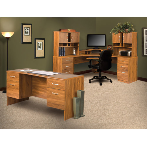 OS Home & Office Furniture Office Adaptations Corner Computer Desk with Monitor Platform
