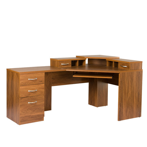OS Home & Office Furniture Office Adaptations Corner Computer Desk with Monitor Platform