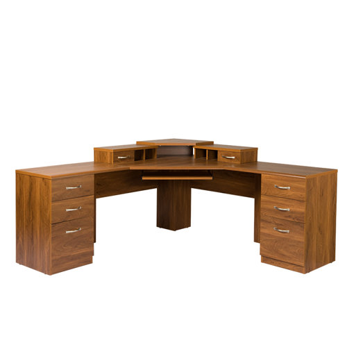 OS Home & Office Furniture Office Adaptations Corner Computer Desk with Monitor Platform