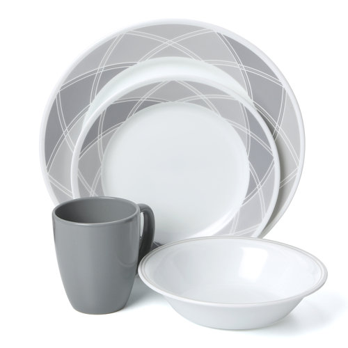 Corelle Vive Savvy Shades Grey 16 Piece Dinnerware Set & Reviews Wayfair