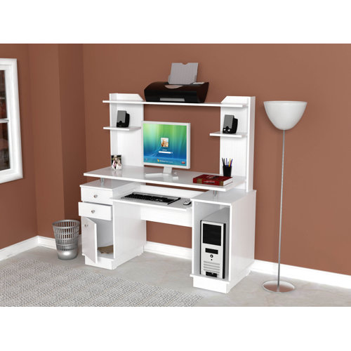 Inval Laura Computer Workcenter with Hutch & Reviews Wayfair