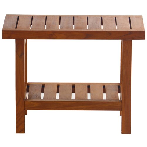 Aqua Teak Spa Teak Shower Bench with Shelf &amp; Reviews | Wayfair