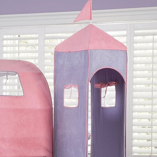 Powell Princess Twin Castle Loft Bed And Slide With Tent And Slide And Reviews Wayfair 