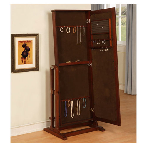 Powell Marquis Cherry Cheval Jewelry Armoire with Mirror & Reviews