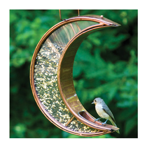 Crescent Moon Decorative Bird Feeder in Bronze & Reviews | Wayfair