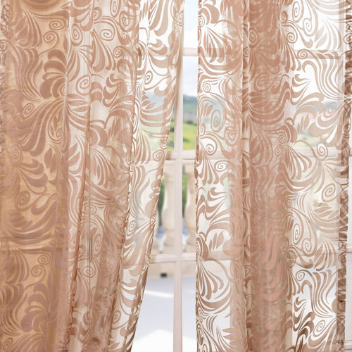 Patterned Sheer Curtain Panels Green Sheer Curtain Panels